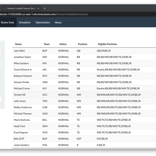 Fantasy Football Optimization